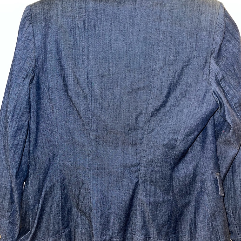 White House Black Market denim blazer, Sz 6 petite - Picture 7 of 9